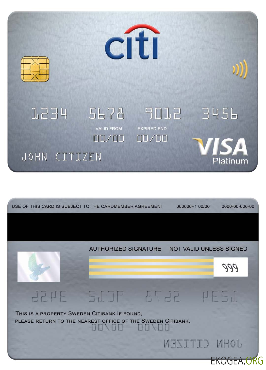 Carte Visa Platinum de la Suède Citibank